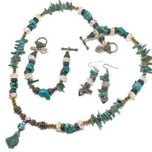 Handmade Jewelry Set by Surdigirl - Sleeping Beauty Turquoise, Blue Topaz
